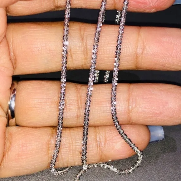 Beautiful Turkish gold vermeil 925 sterling silver sparkle chain Best Gift Ever! - Picture 2 of 6